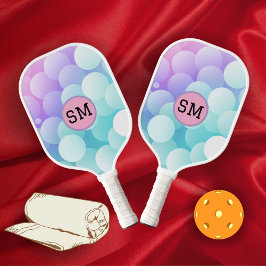 Modern Blue Pastel Abstract Personalized Mom Gift Pickleball Schläger