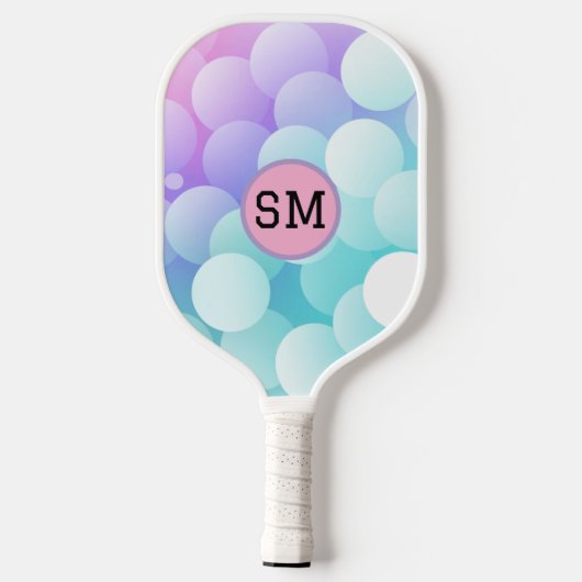 Modern Blue Pastel Abstract Personalized Mom Gift  Pickleball Schläger (Rückseite)