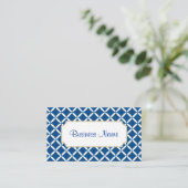 Modern Blue Pattern Business Card Visitenkarte (Stehend Vorderseite)