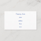 Modern Blue Pattern Business Card Visitenkarte (Rückseite)