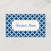 Modern Blue Pattern Business Card Visitenkarte (Vorderseite)