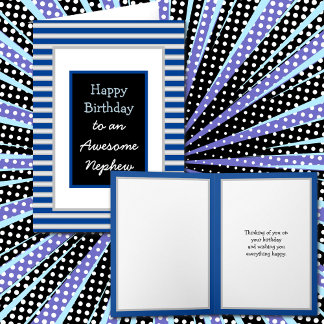 Modern Blue Personalisiert Happy Birthday Nephew Karte