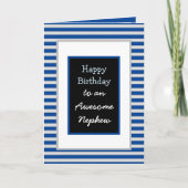 Modern Blue Personalisiert Happy Birthday Nephew Karte (Vorderseite)