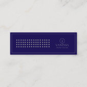 Modern Blue Personalisiert Monogram Beruflich Mini Visitenkarte (Vorderseite)