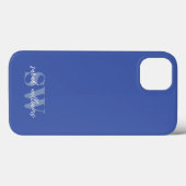 Modern Blue Personalisiert Monogram Name Case-Mate iPhone Hülle (Rückseite (Horizontal))