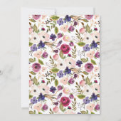 Modern Blue Pflaume Bridal Dusche Einladung (Rückseite)