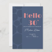 Modern Blue & Pink Birthday Einladung (Vorderseite)