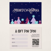 Modern Blue Pink Frohe Weihnachtskarte (Vorne & Hinten)