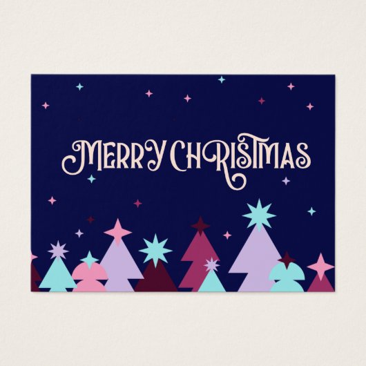 Modern Blue Pink Frohe Weihnachtskarte (Vorderseite)