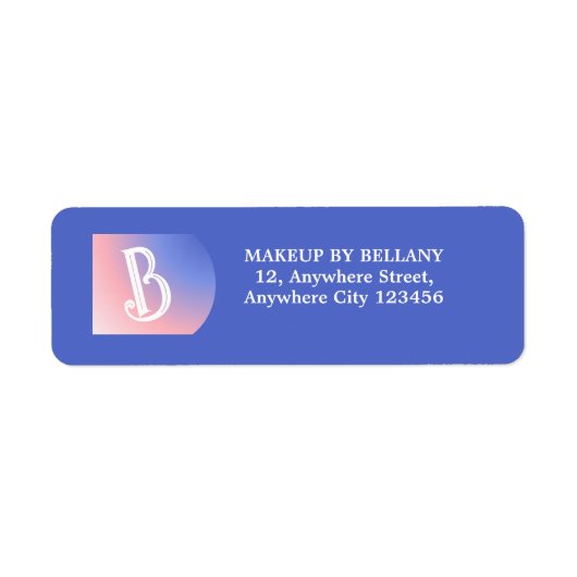 Modern Blue Pink Gradient Monogram Makeust Artist (Vorne)