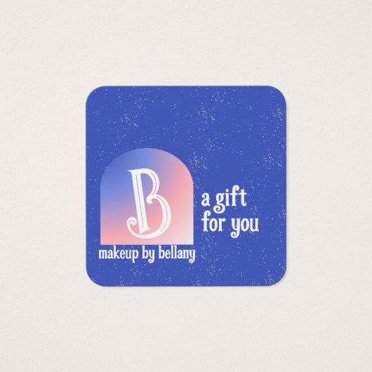 Modern Blue Pink Gradient Monogram Makeust Artist (Vorderseite)