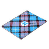 Modern Blue Pink Kariert Tartan Monogram Script Na Notizblock (Linke Seite)