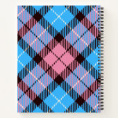 Modern Blue Pink Kariert Tartan Personalisiert Notizblock (Rückseite)