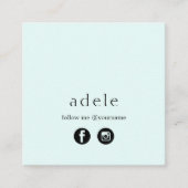 Modern Blue Pink Social Media Folgen Sie mir Quadratische Visitenkarte (Vorderseite)