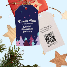 Modern Blue Pink Vielen Dank Weihnachten Lieferung Geschenkanhänger