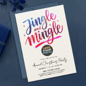 Modern Blue Pink Weihnachts-Logo-Skript Einladung