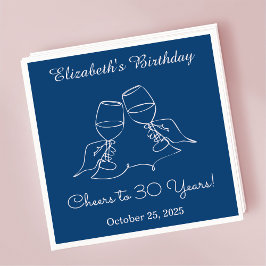 Modern Blue&PinkCheers bis 30 Jahre Geburtstag Nap Serviette