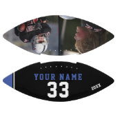 Modern Blue Player Name Nummer 2 Foto Collage Football (Paneele)