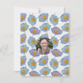 Modern Blue Poppy Floral Birthday Garden Party Einladung (Rückseite)