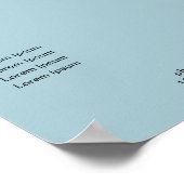 Modern Blue Price List Poster (Ecke)