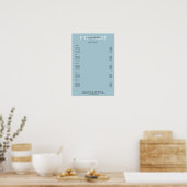 Modern Blue Price List Poster (Küche)