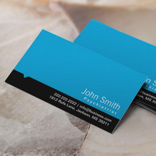 Modern Blue Psychiatrist Business Card Visitenkarte