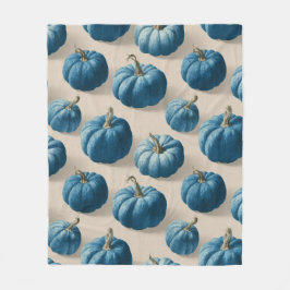 Modern Blue Pumpkin Fall Design Fleecedecke