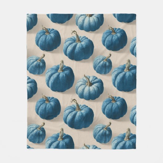 Modern Blue Pumpkin Fall Design Fleecedecke (Vorderseite)