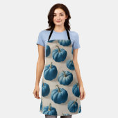 Modern Blue Pumpkin Fall Design Schürze (Getragen)