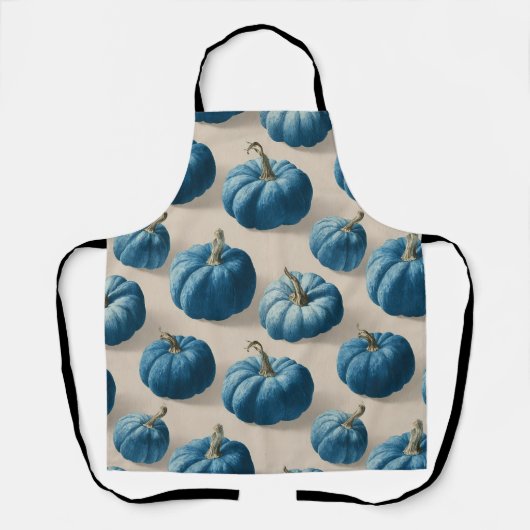 Modern Blue Pumpkin Fall Design Schürze (Vorderseite)