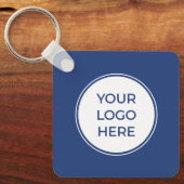 Modern Blue QR Code Logo Schlüsselanhänger (Vorderseite)