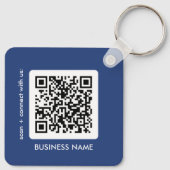 Modern Blue QR Code Logo Schlüsselanhänger (Rückseite)