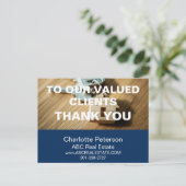 Modern Blue Real Anwesen Vielen Dank Postcard Postkarte (Stehend Vorderseite)