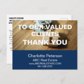 Modern Blue Real Anwesen Vielen Dank Postkarte (Vorne/Hinten)