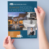 MODERN BLUE Real Estate Realty Flyer For Sale (Hand)