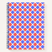 Modern Blue Red Dotted Diamonds on White Notizblock (Vorderseite)