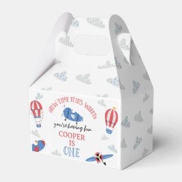 Modern Blue Red Flugzeug How Time Fliegt 1. Geburt Geschenkschachtel