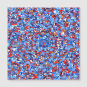 Modern Blue Red Fraktal Abstrakt Geometric Magnetkarte (Vorderseite)