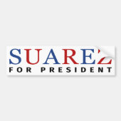 Modern Blue Red Francis Suarez für Präsident Autoaufkleber (Vorne)
