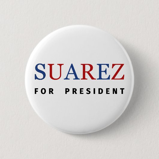 Modern Blue Red Francis Suarez für Präsident Button (Vorderseite)