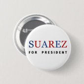 Modern Blue Red Francis Suarez für Präsident Button (Vorne & Hinten)