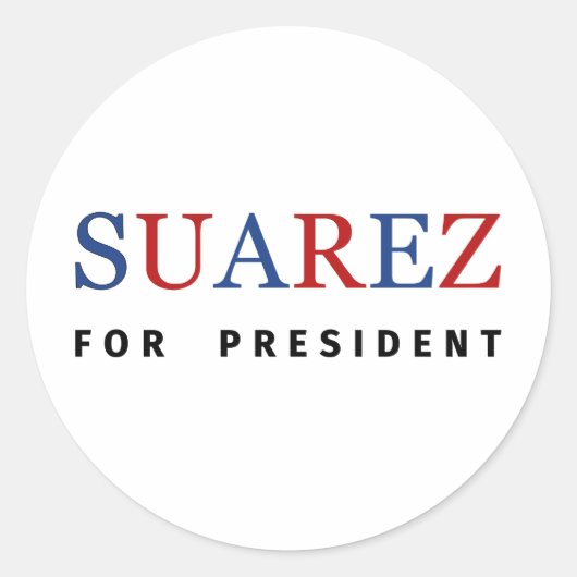 Modern Blue Red Francis Suarez für Präsident Runder Aufkleber (Vorderseite)