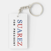 Modern Blue Red Francis Suarez für Präsident Schlüsselanhänger (Rückseite)