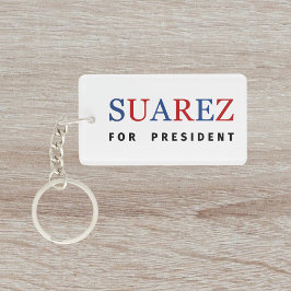 Modern Blue Red Francis Suarez für Präsident Schlüsselanhänger