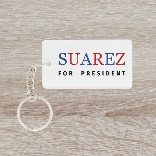 Modern Blue Red Francis Suarez für Präsident Schlüsselanhänger