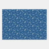 Modern Blue & Red Holiday Berry Wrapping Paper Geschenkpapier Set (Vorderseite 3)
