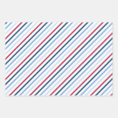 Modern Blue & Red Holiday Berry Wrapping Paper Geschenkpapier Set (Vorderseite 2)