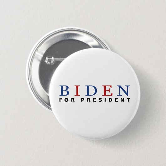 Modern Blue Red Joe Biden für Präsident Button (Vorne & Hinten)