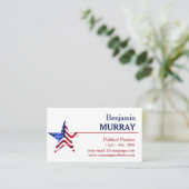 Modern Blue & Red Political Campaign Visitenkarte (Stehend Vorderseite)