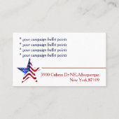 Modern Blue & Red Political Campaign Visitenkarte (Rückseite)